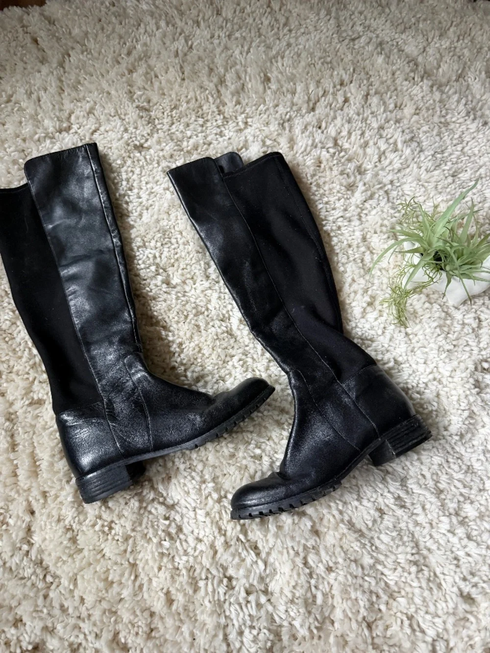 Classic Michael Kors Black Leather cute design Over-the-Knee Riding Boots with L